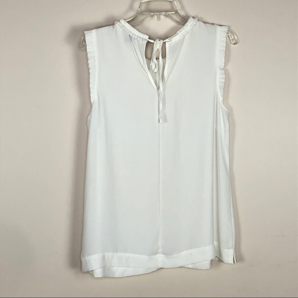 J. Crew Tall drapey ruffle-trim blouse top White - Picture 6 of 7
